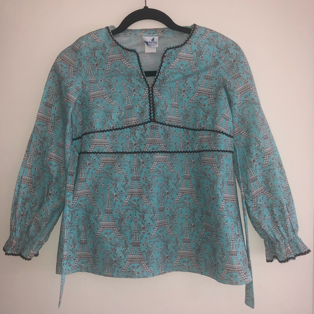 Paris Eiffel Tower Tie Back Tunic by Just Ducky